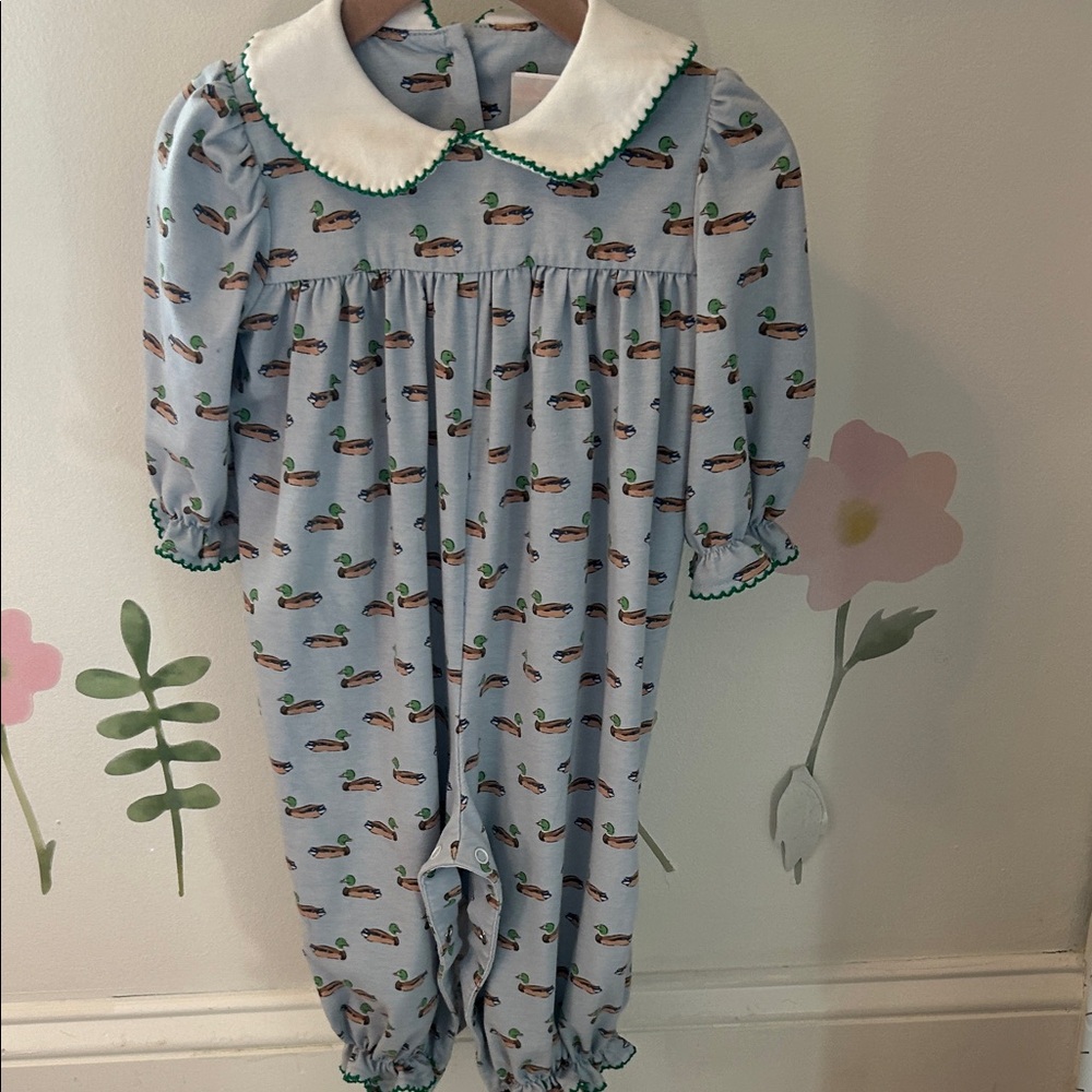Blue Baby One Piece with Duck Print